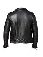 Mens Quilted Biker Leather Jacket