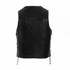 Classic Mens Side Lace Leather Vest
