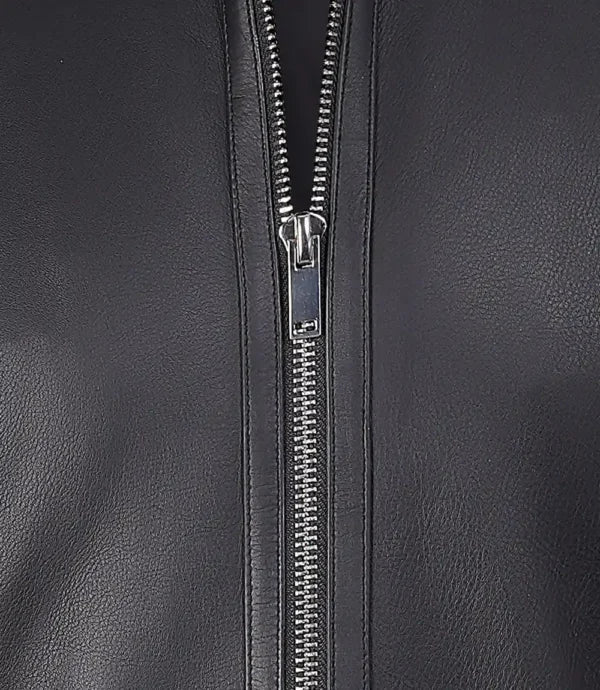 Mens Stylish Black Cafe Racer Leather Jacket