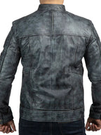 Mens Shooter Distressed Leather Jacket
