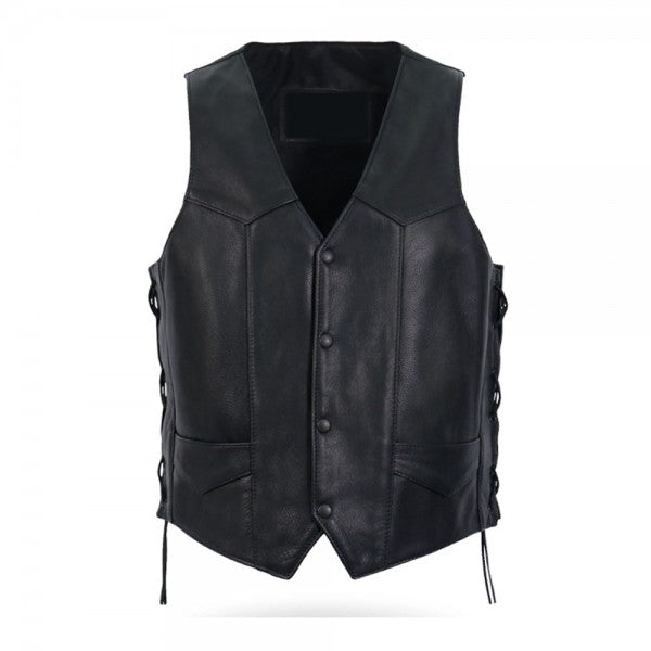 Classic Mens Side Lace Leather Vest