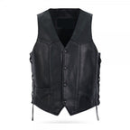 Classic Mens Side Lace Leather Vest
