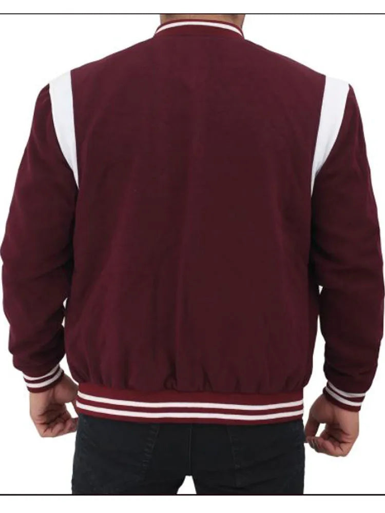 White and Maroon Letterman Jacket