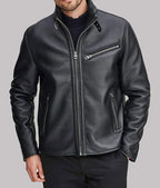 Men’s Genuine Black Biker Leather Jacket