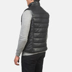 Black Leather Puffer Vest – Reeves Collection for Men