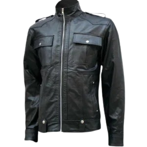Designer Black Men's Biker Leather Jacket