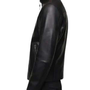 Men’s Black Biker Leather Zip Up Jacket