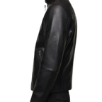 Men’s Black Biker Leather Zip Up Jacket