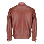 Mens Brown Quilted Biker Leather Jacket