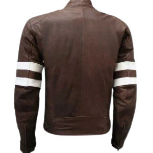 Vintage Distressed Men Brown Leather Jacket