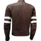 Vintage Distressed Men Brown Leather Jacket