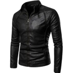 High Collar Leather Jacket