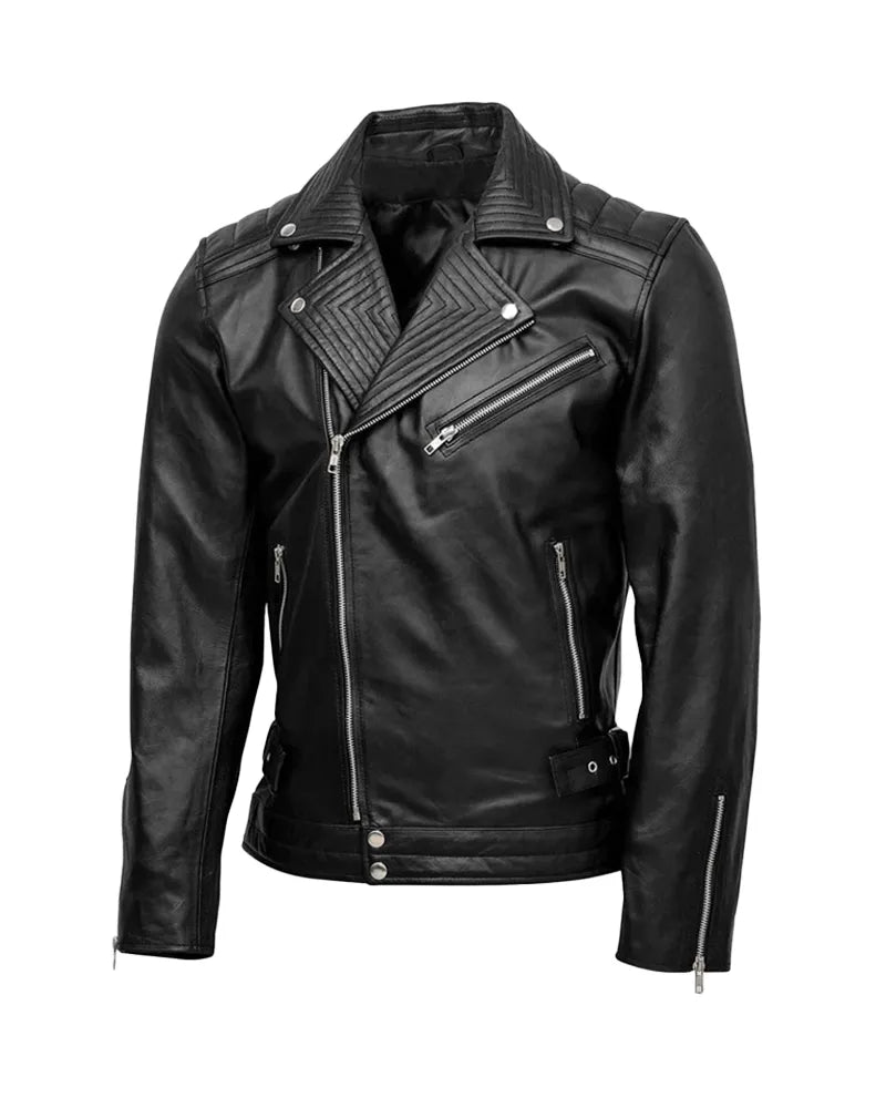 Quilted Biker Leather Jacket
