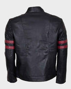 Men’s Red Striped Mayhem Retro Black Jacket