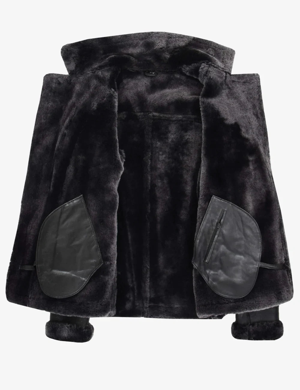 Mens Black B3 Aviator Leather Jacket with Shearling