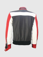Street Wear Men's Leather black Bomber jacket