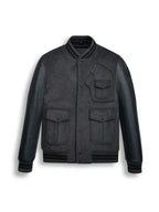 Mens Varsity Bomber Leather Jacket
