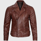 Double Rider Vintage Brown Biker Leather Jacket