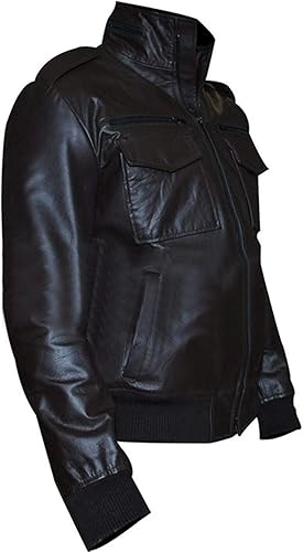 Black Leather Bomber Jacket