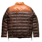 Mens Leather Puffer Jacket