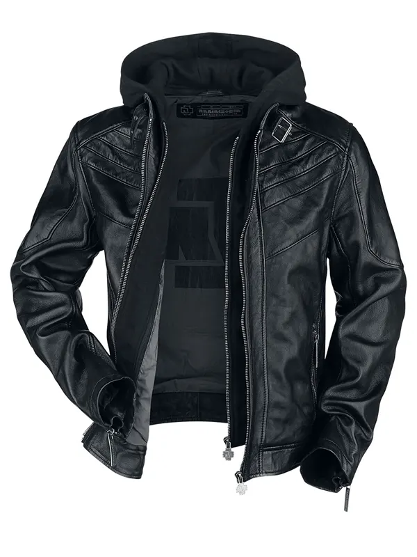 Rammstein Logo Black Leather Jacket
