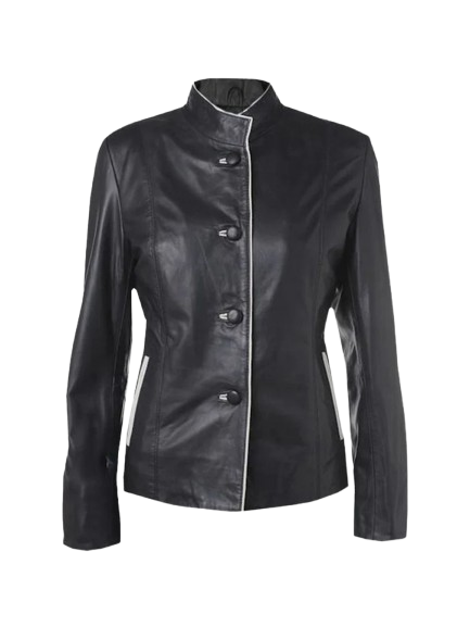 Onyx Outline Womens Leather Blazer