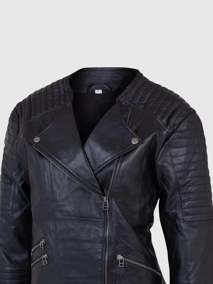 Womens Leather Quilted Jacket