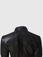 Womens Quilted Cafe Racer Leather Jacket