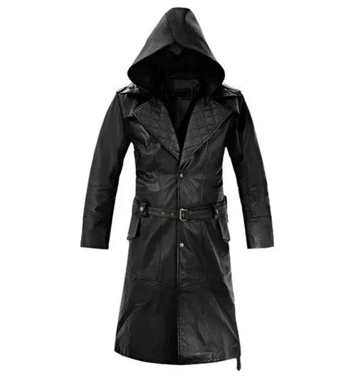 Rylar Hooded Leather Duster Coat