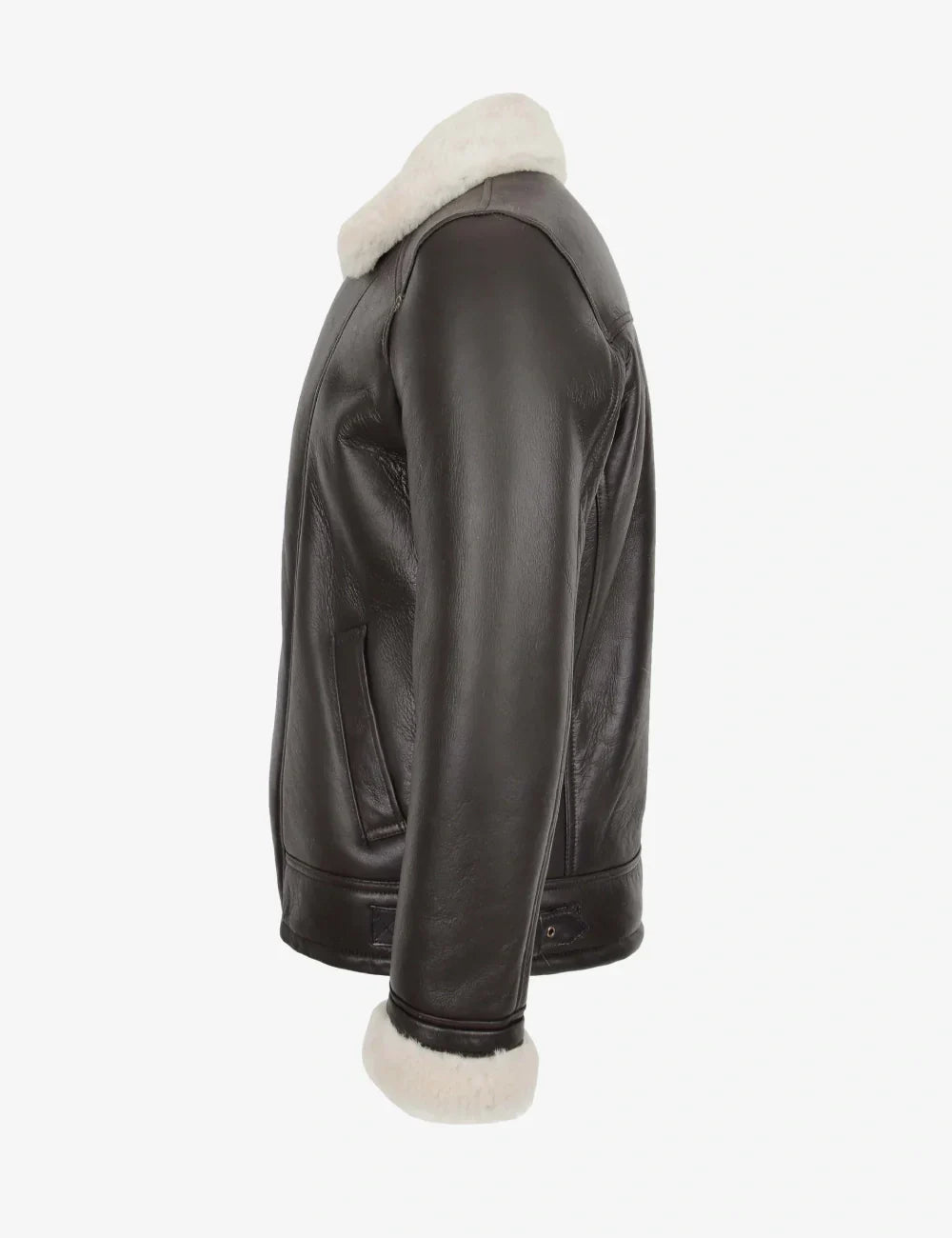 Blen Aviator Jacket with Cross-Zip in Shearling Leather