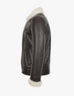 Blen Aviator Jacket with Cross-Zip in Shearling Leather
