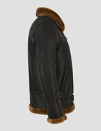 Premium Brown B3 Sheepskin Bomber for Men