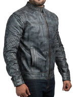Mens Shooter Distressed Leather Jacket