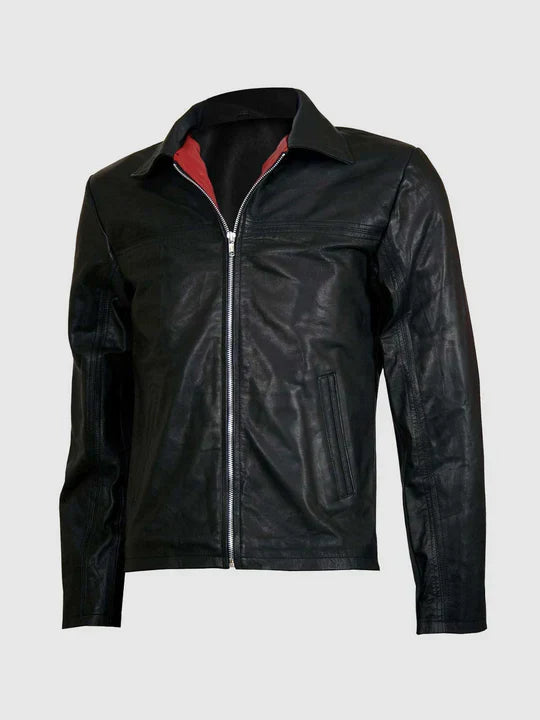 Black Leather Racer Jacket