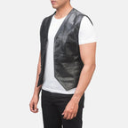 Mens Auden Black Leather Vest