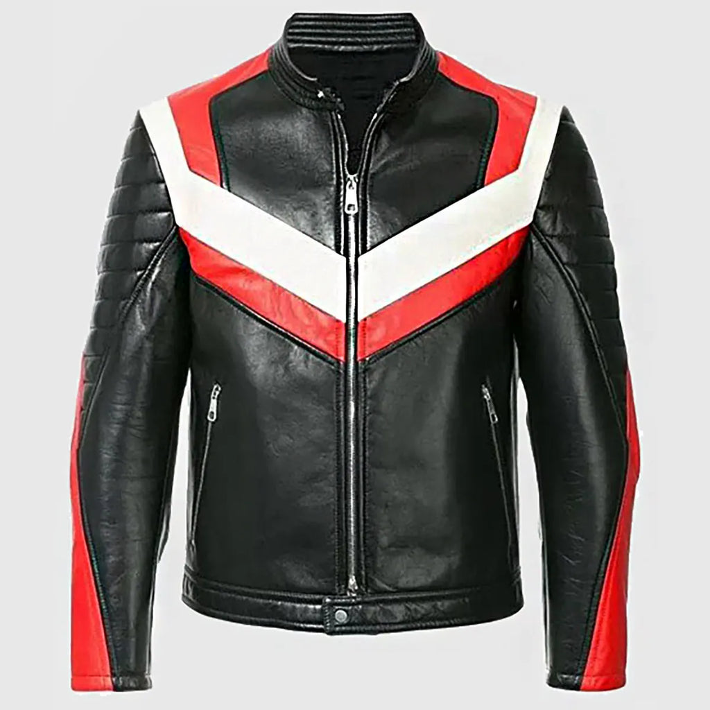 Classic black biker leather jacket