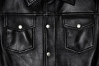 Womens Black Zipper Trucker Biker Jacket