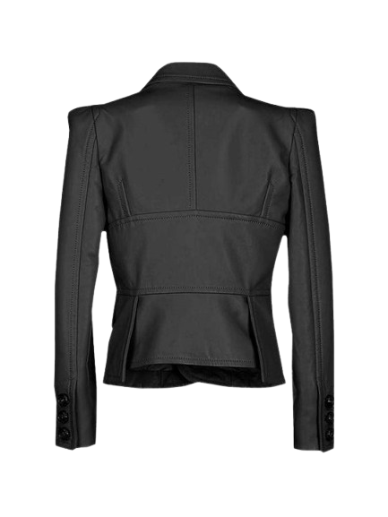 Slim Fit Womens Black Leather Coat