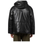 Faux Leather Puffer Jacket