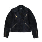 Women Black Suede Biker Jacket
