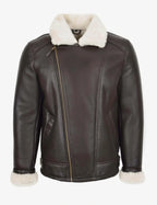 Blen Aviator Jacket with Cross-Zip in Shearling Leather