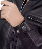 Women Tall Black Quilted Cafe Racer Leather Jacket