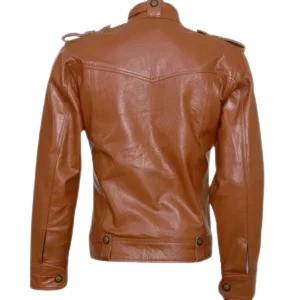 Men's Tan Biker Leather Jacket