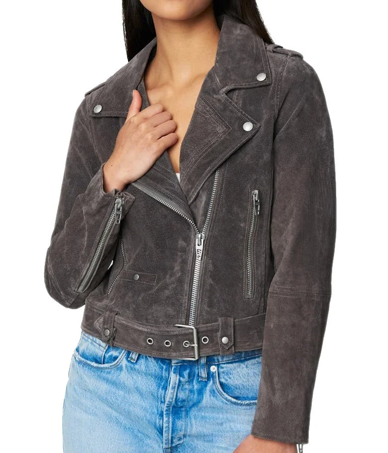 Women Suede Motorcycle Leather Jackets
