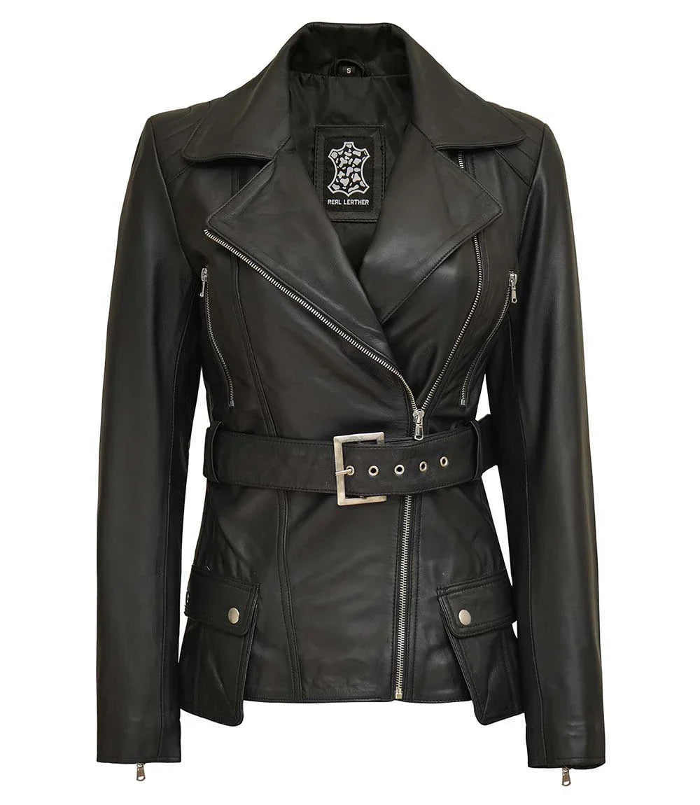 Womens Victoria Black Leather Jacket