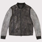 Distressed Varsity Leather Baseball Jacket – Vintage Athletic Edge