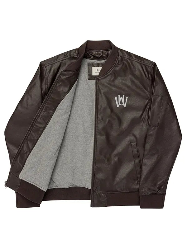 WAKE UP Bomber Leather Jacket