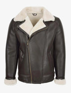 Blen Aviator Jacket with Cross-Zip in Shearling Leather