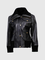 Classic Womens Black Bomber Jacket