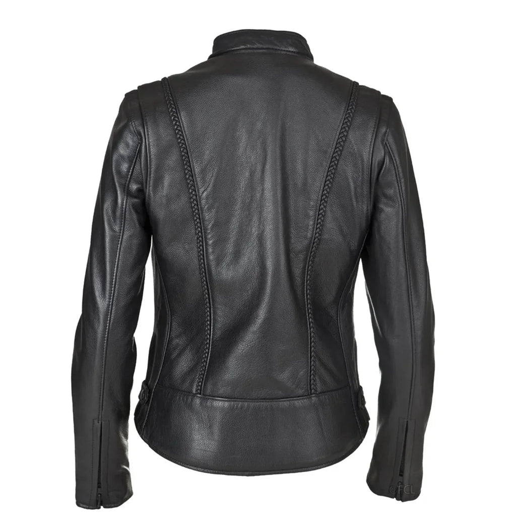 Womens Braided Leather Jacket